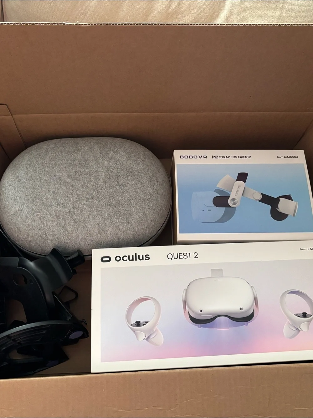 Meta Oculus Quest 2 Bundle - 64gb, Bobo VR Strap - Stand - Carrying Case